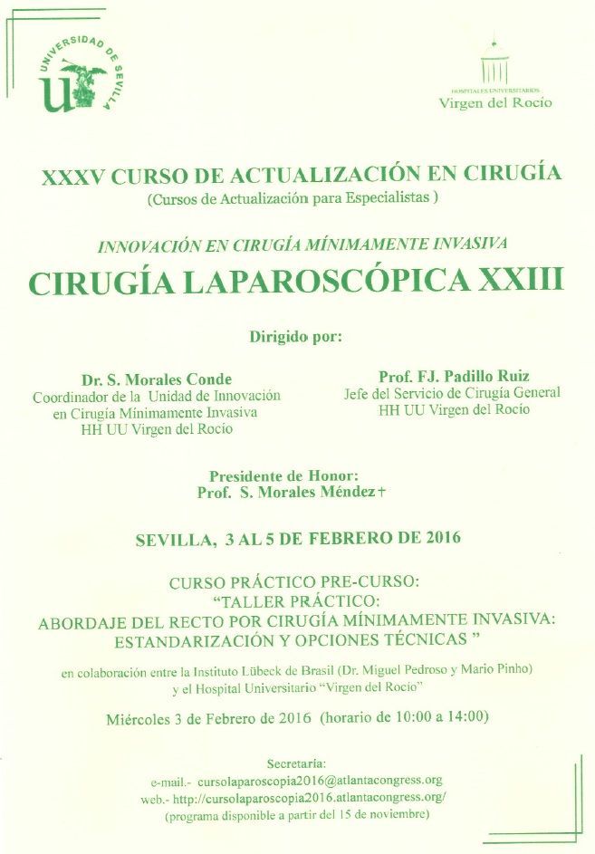 Cartel del XXXV Curso de actualización en cirugía